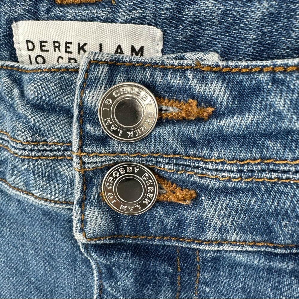 DEREK LAM 10 CROSBY Denim Womens Sz 27 Med Wash High Rise Double Button … - Picture 7 of 16
